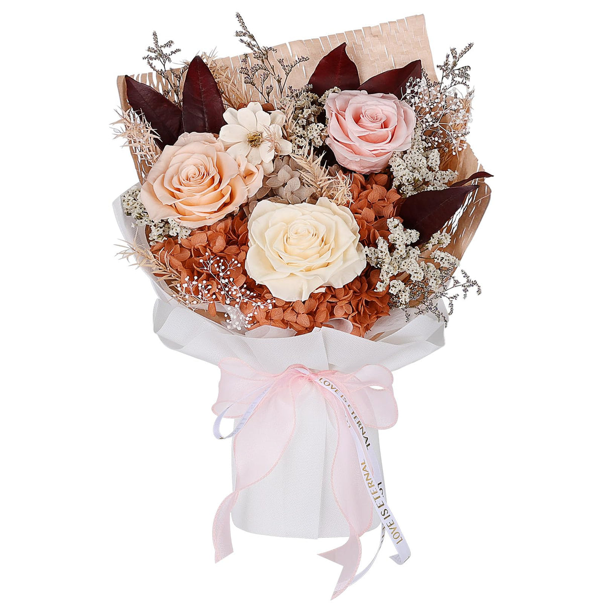 Preserved Flowers for Delivery, Orange Flower Bouquet, Gifts for Women Mom