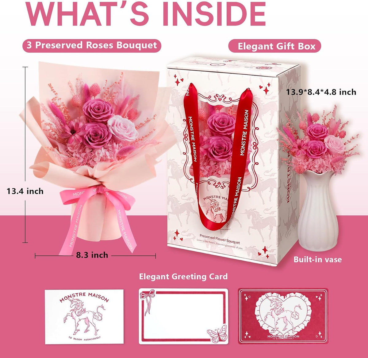 Preserved Flowers for Delivery, Anniversary and Birthday Gifts for Women