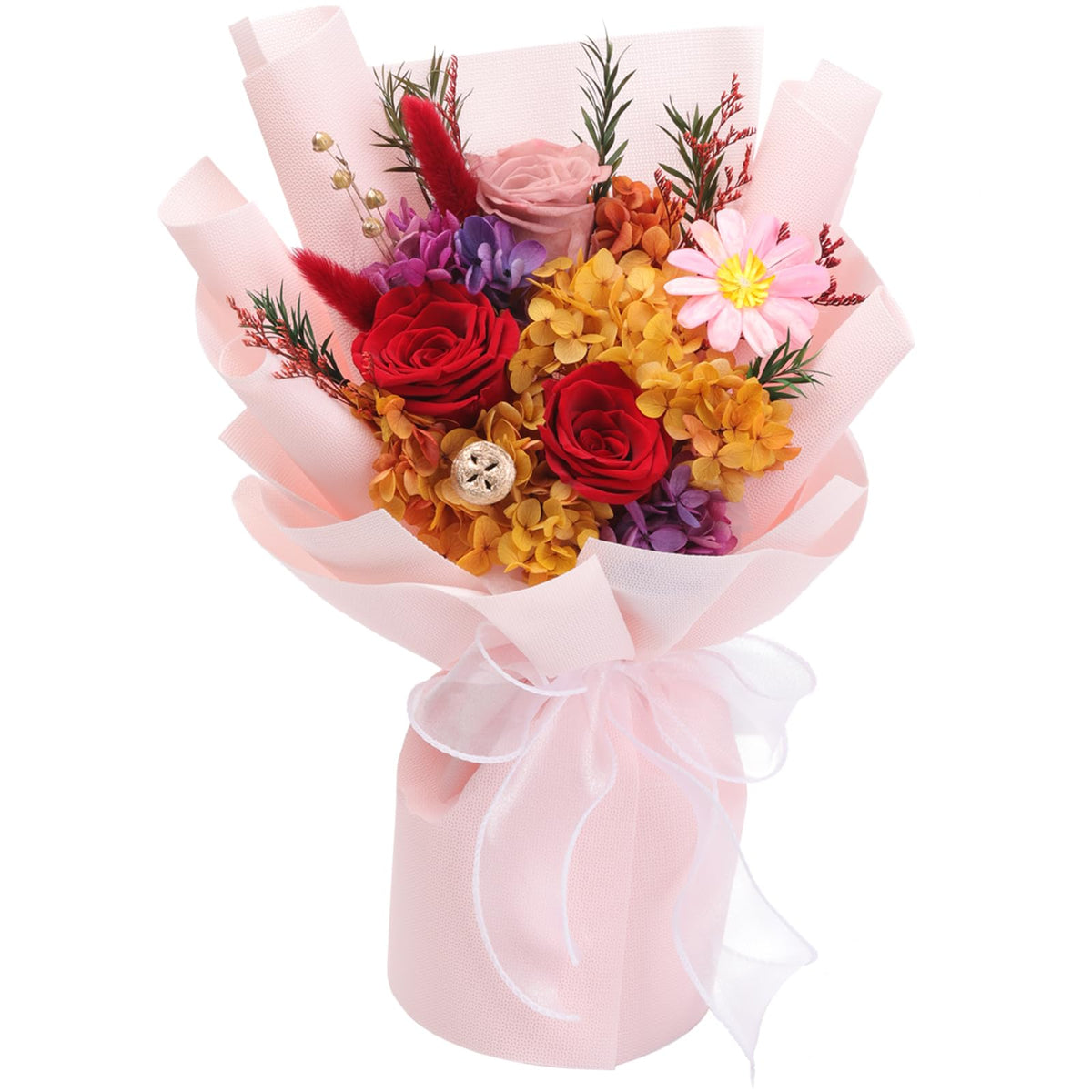 lovenfold Preserved Flowers for Delivery, Purple Rose Bouquets That Last 1-3 Years, Birthday Flowers Gifts for Women Mom Grandma Wife Friends