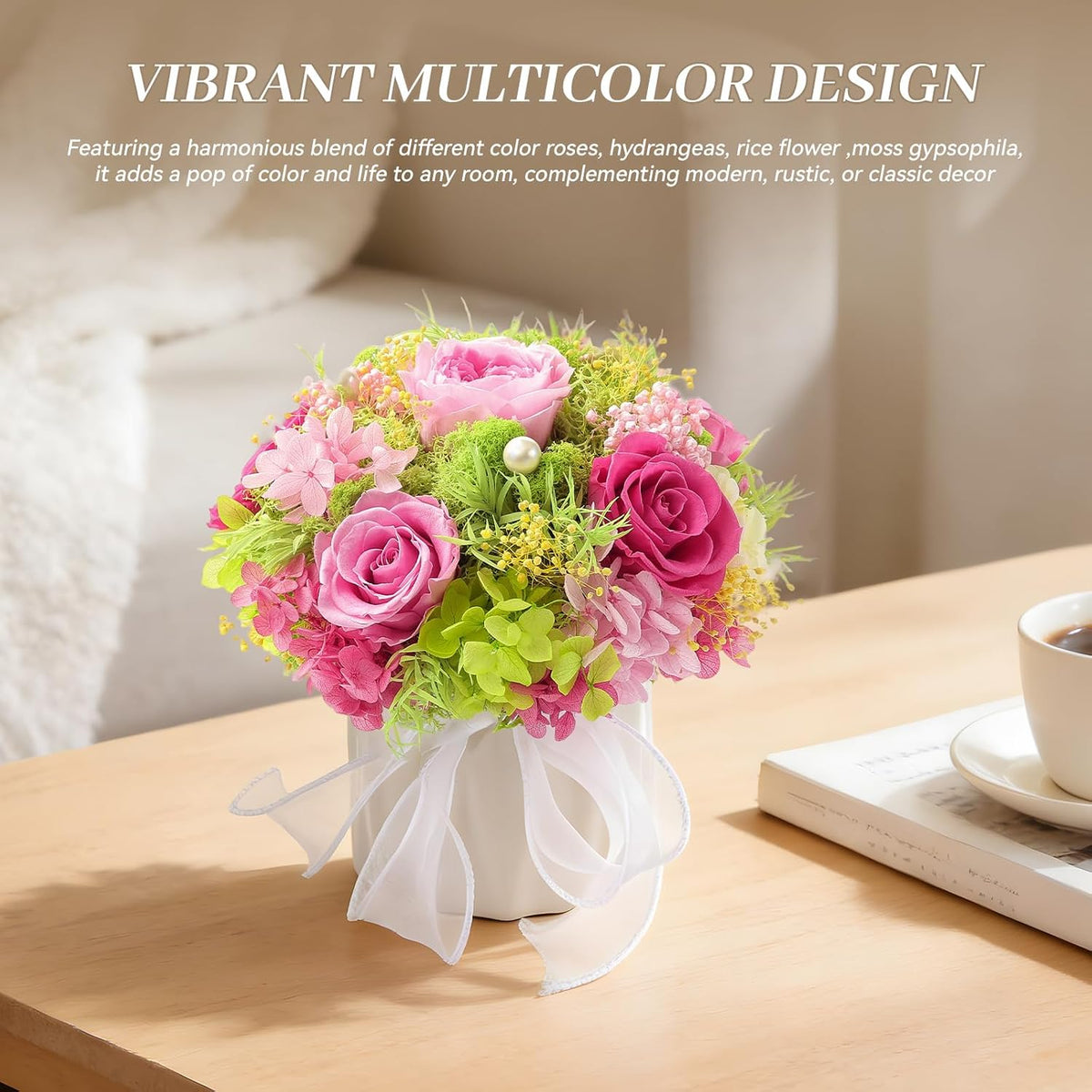 Preserved Flower Bouquet with Vase for Delivery Prime
