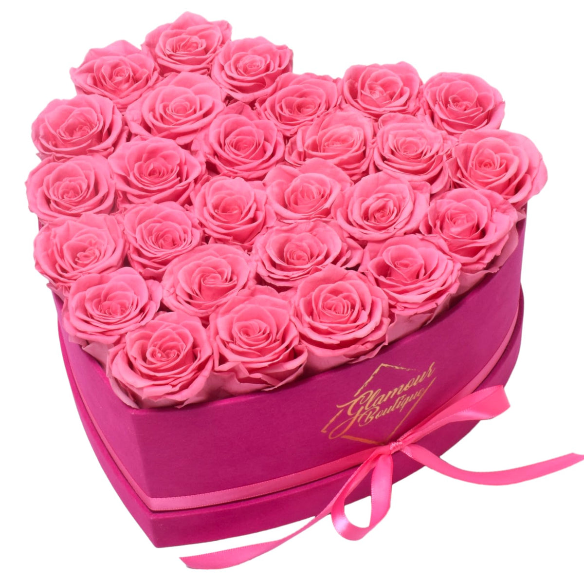 GLAMOUR BOUTIQUE Preserved Flowers, 27 Forever Red Roses in Heart Gift Box