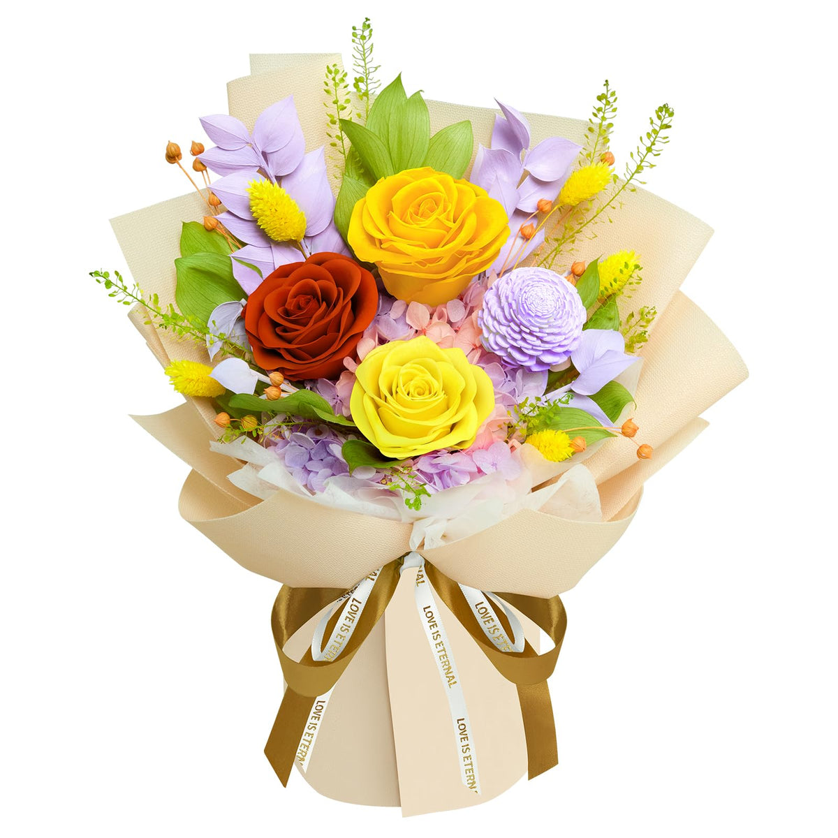 Preserved Flowers Bouquet - Birthday Gifts for Women, Real Flowers for Delivery Prime, Long-Lasting Eternal Rose for Her on Valentines Mothers Day Christmas Anniversary (Purple)