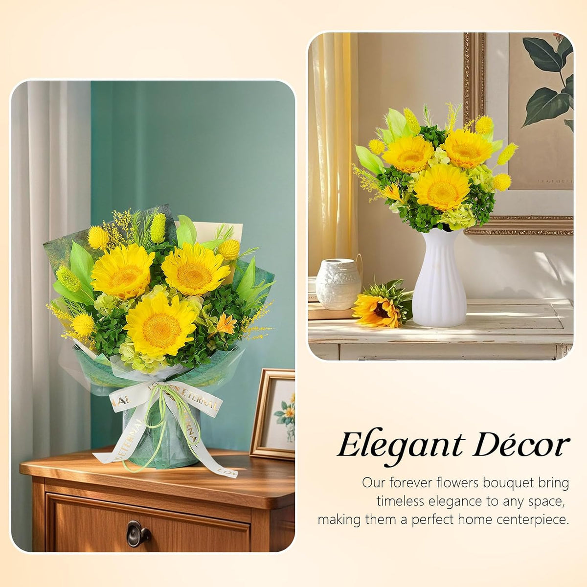 Preserved Sunflower Bouquet, Flowers for Delivery, Gifts for Women Mom