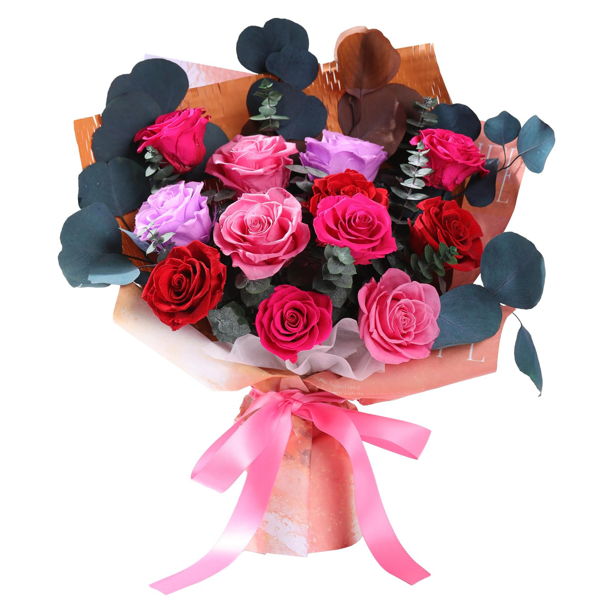 lovenfold Preserved Flowers for Delivery, Purple Rose Bouquets That Last 1-3 Years, Birthday Flowers Gifts for Women Mom Grandma Wife Friends