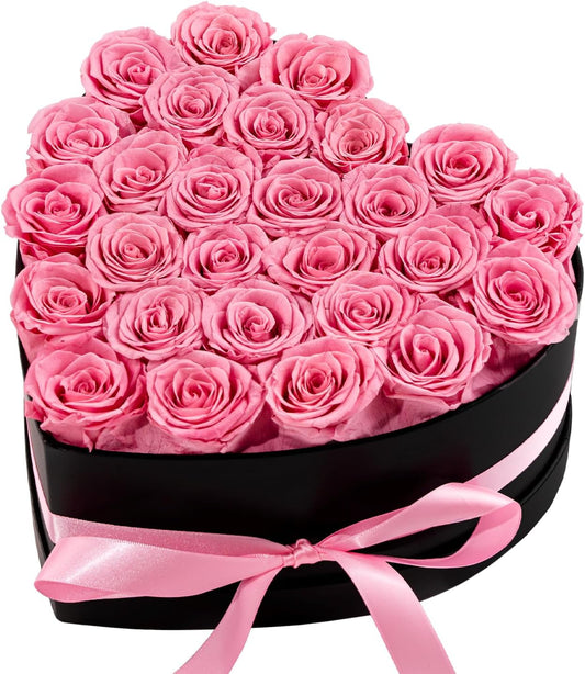 27 Forever Preserved Flowers in a Box, Vanlentines Day Gifts for Her, Eternal Roses Flowers for Delivery Prime, Birthday Gifts for Women Mom Grandma Wife (Pink)