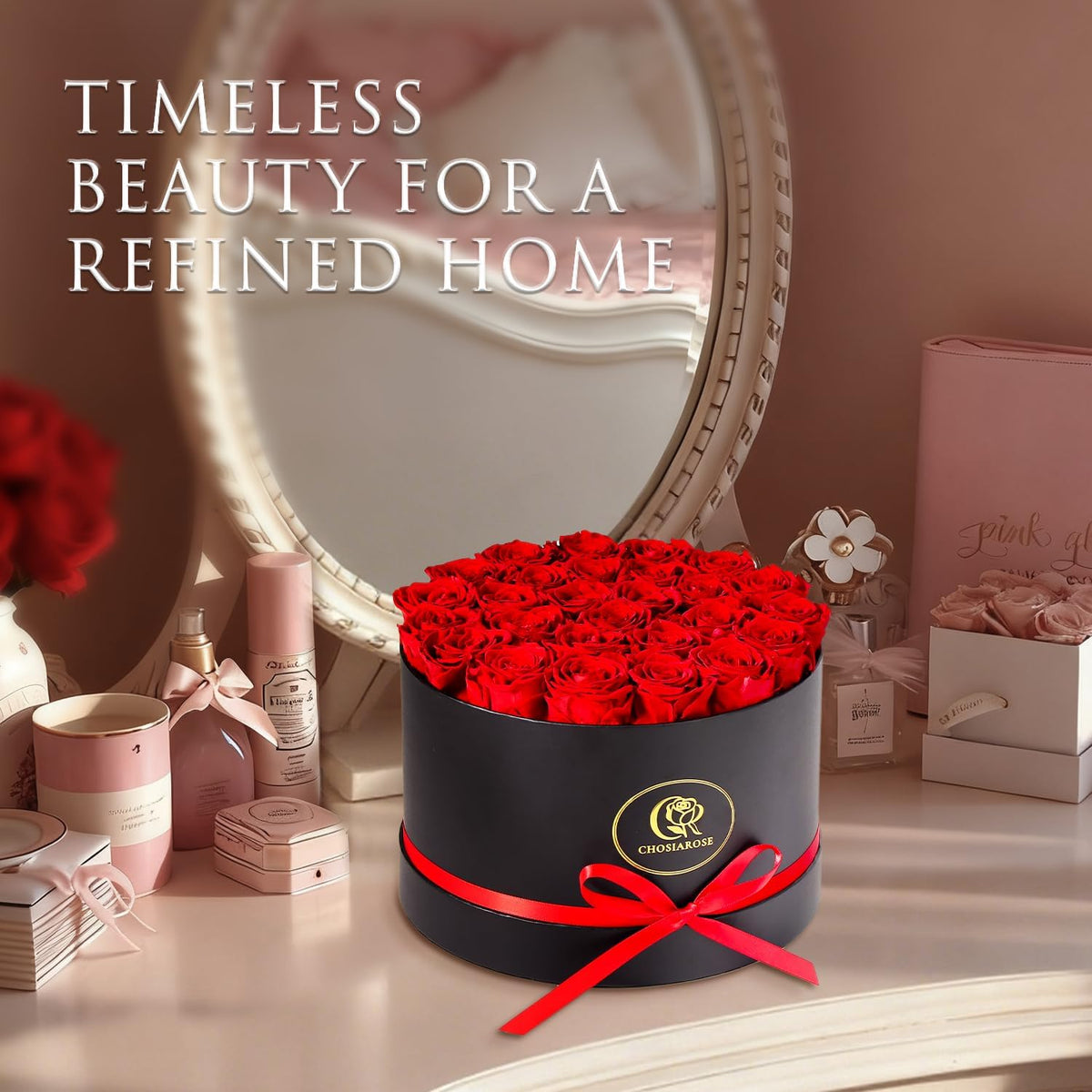 Flowers Forever Preserved Roses - 27 Preserved Flowers for Delivery Women Birthday Gifts for Mom Grandma Forever Flower in a Box Rose Gift for Her Wife Anniversary Valentines Gift for Women
