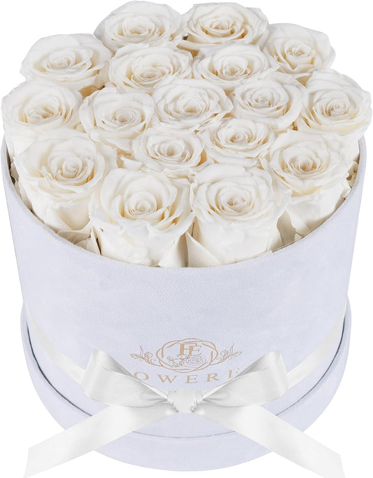 17 Flowers in Luxury Suede Box, Birthday Gifts for Women, Preserved Flowers