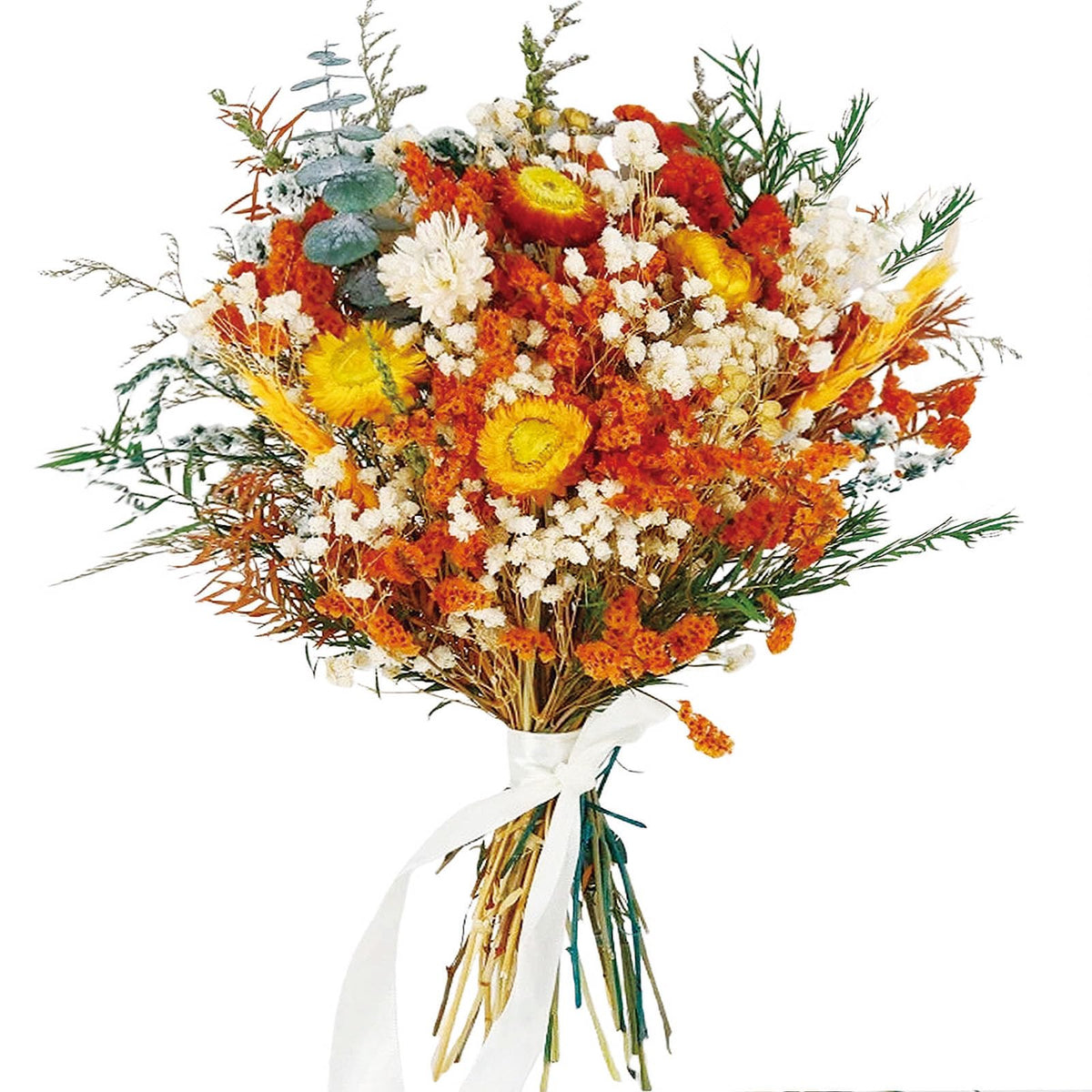 17" Dried Flower Bouquets, 100% Natural Dried Flowers with Dried Roses,Bunny Tails,Chrysanthemum Flowers Decor for Vase Rustic Boho Home Decor,Party Fall Decor for Wedding Gift