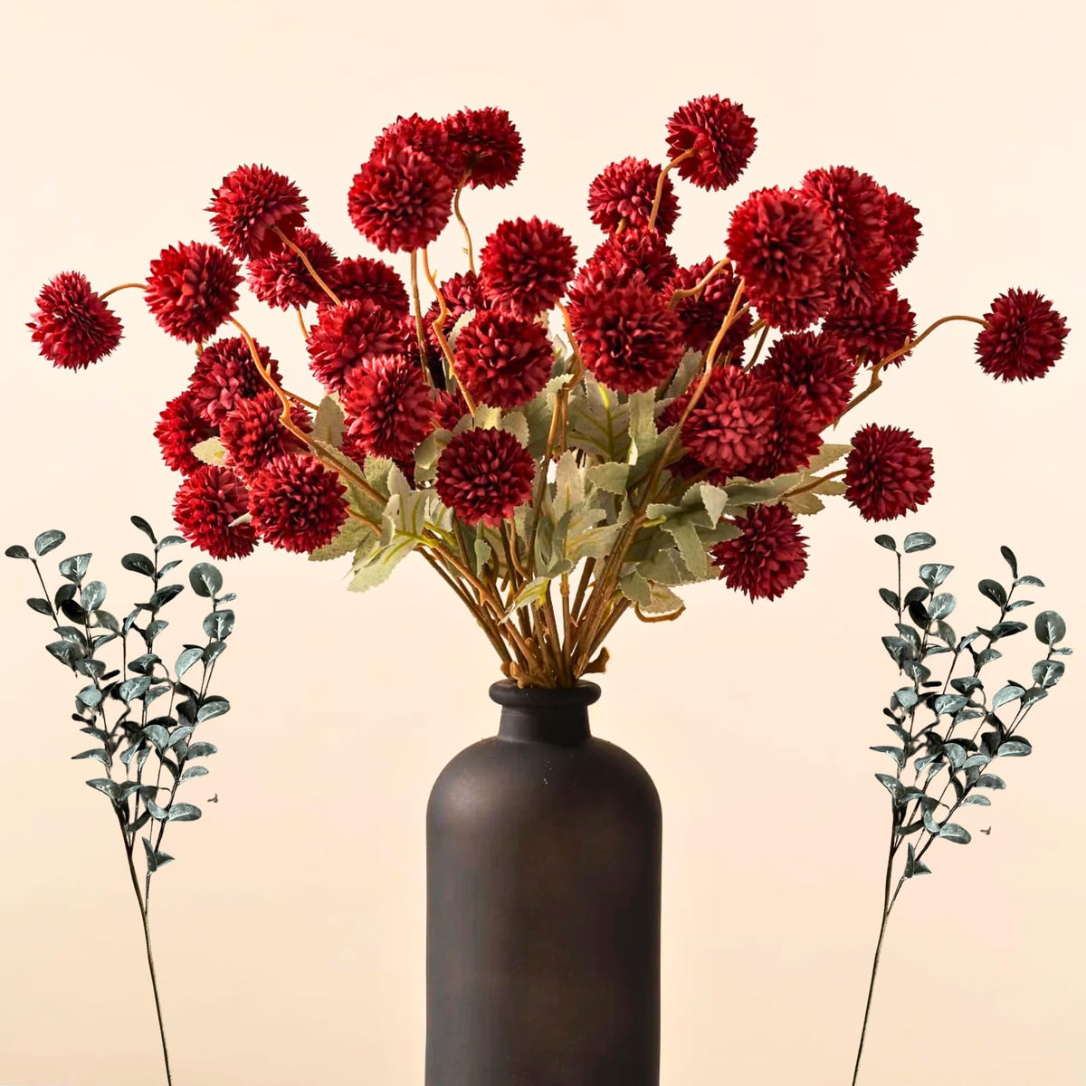 Beige Silk Flower Arrangements Decor, Large Floral Centerpieces For Tables