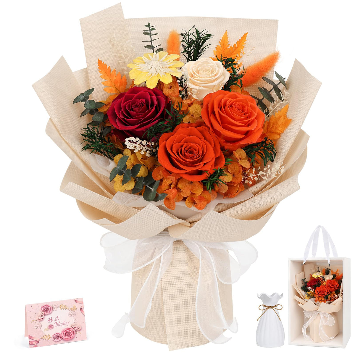 Flowers for Delivery Prime Preserved Real Roses Bouquet Save 3-5 Years
