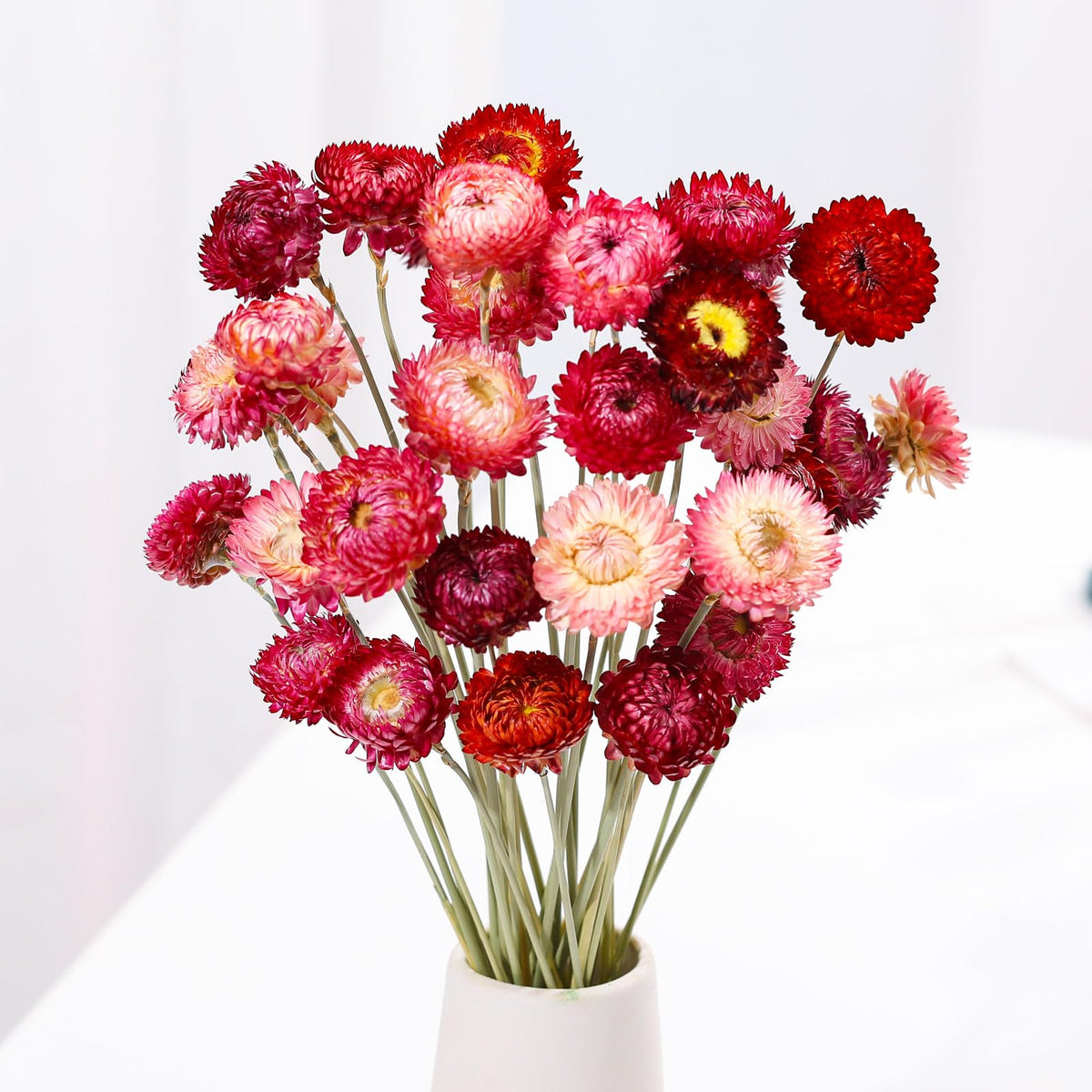 20 Pcs Dried Daisy Flower Bouquet, 17" Multicolor Fall Flowers, Vase Filler