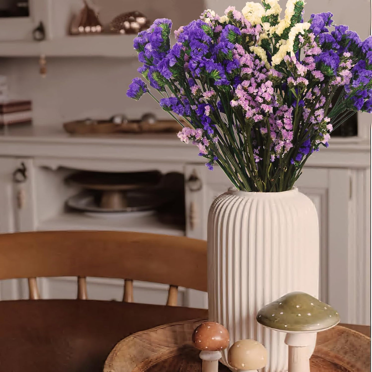 Dried Flowers Bundles Forget Me Not with Stems Natural Dried Flowers Purple Pink and White Preserved Dried Flowers Bouquet for Floral Arrangements Wedding Party DIY Resin Vase Home Decoration