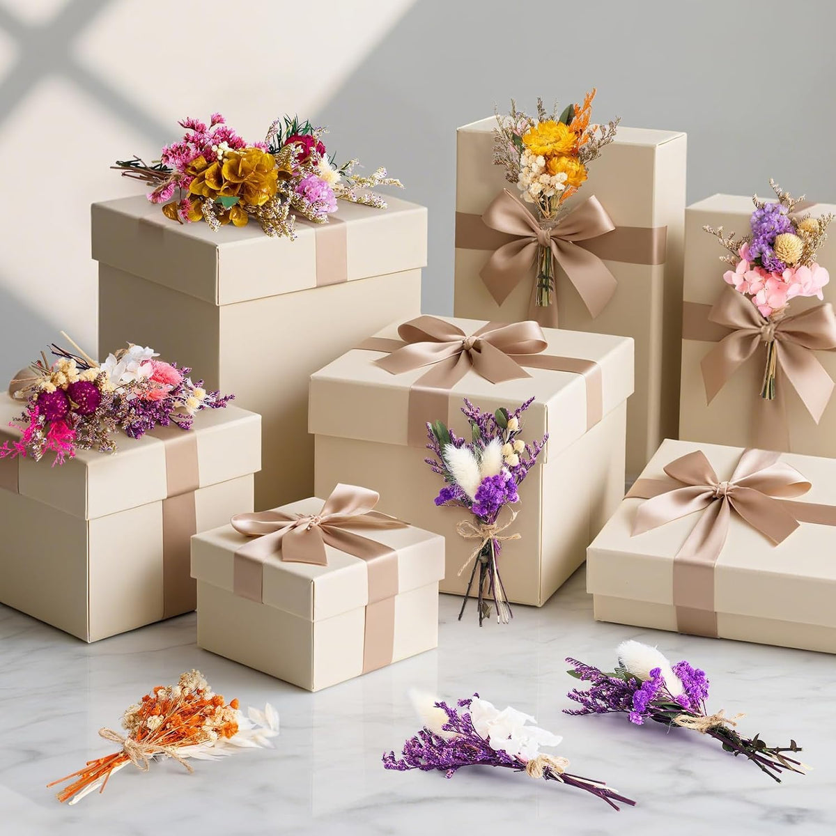12/24 PCS Charming Mini Dried Flowers Bouquet for Vase