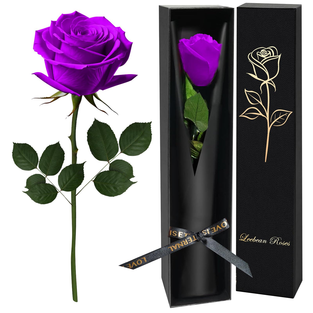 Preserved Flowers for Delivery,Purple Rose Bouquet Gift for Women and Mom,Preserved Flowers Bouquet,Birthday Flowers Gifts Grandma Wife Friends,Roses Gift Valentine’s Day Mothers Day