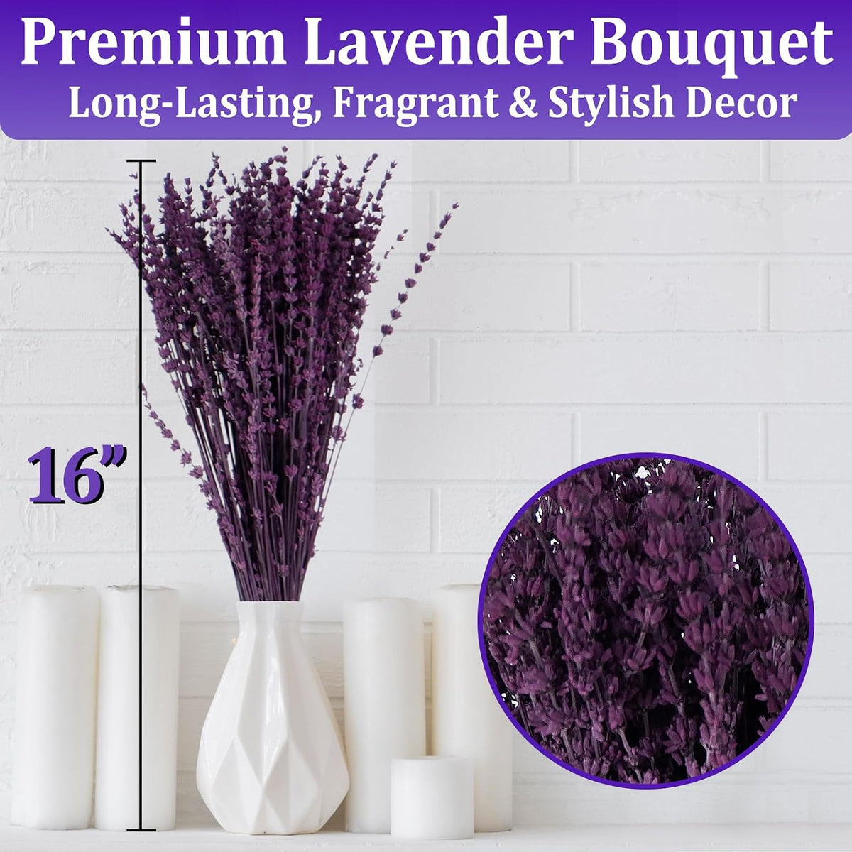 350 Stems Dried Purple Lavender Flowers for Vase Home Wedding DIY Decor