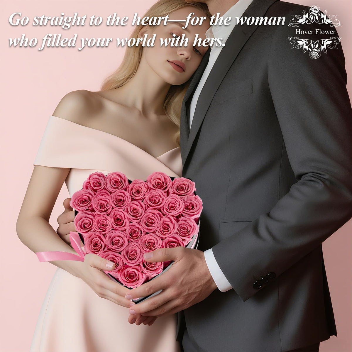 27 Forever Preserved Flowers in a Box, Vanlentines Day Gifts for Her, Eternal Roses Flowers for Delivery Prime, Birthday Gifts for Women Mom Grandma Wife (Pink)
