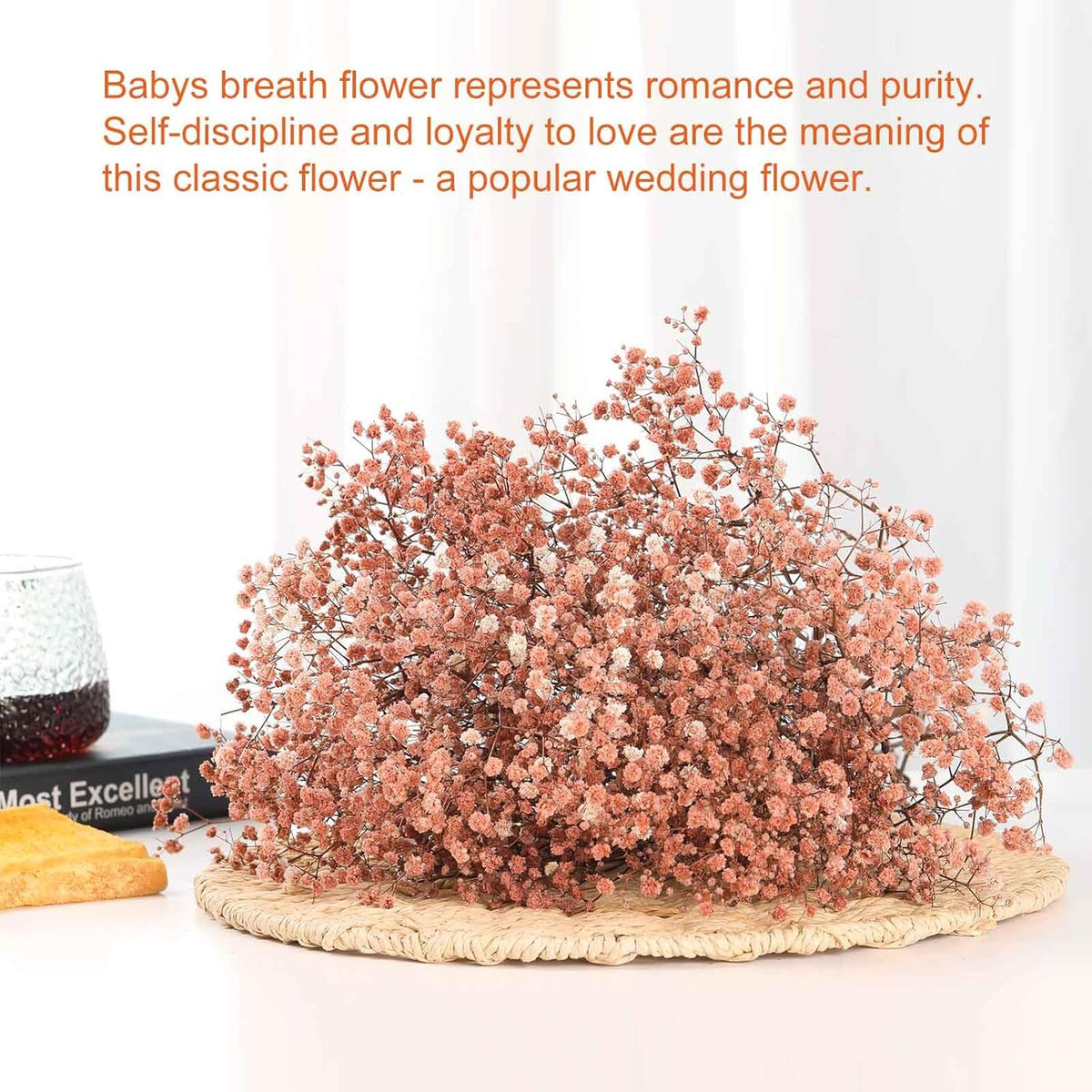 1800+ Babys Breath Dried Flowers Bouquet, 17" Brown for Fall Vase Decor
