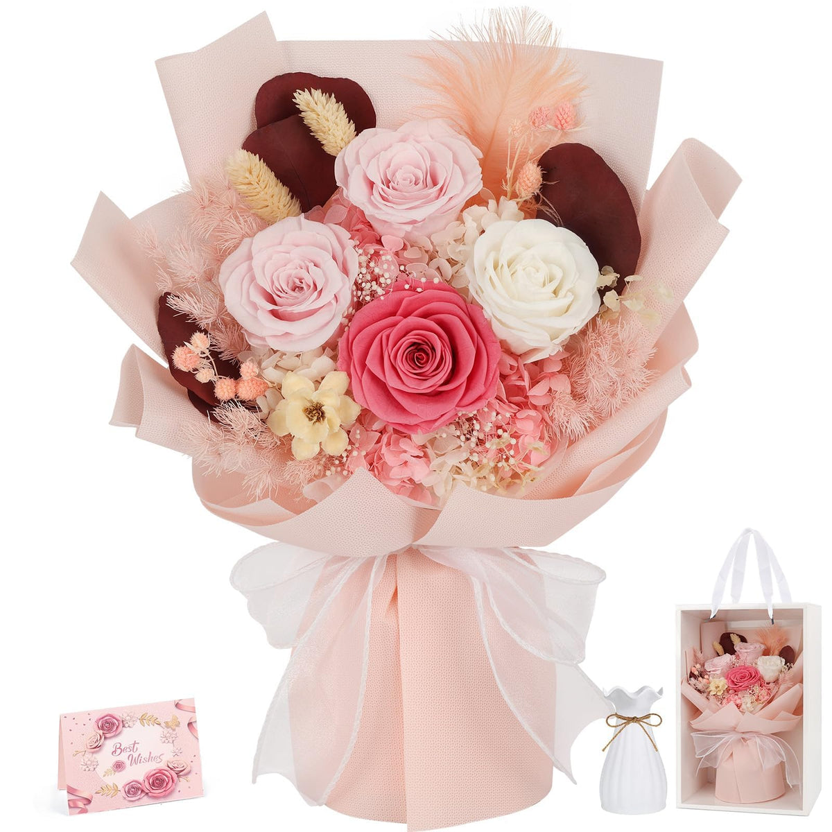 Flowers for Delivery Prime Preserved Real Roses Bouquet Save 3-5 Years