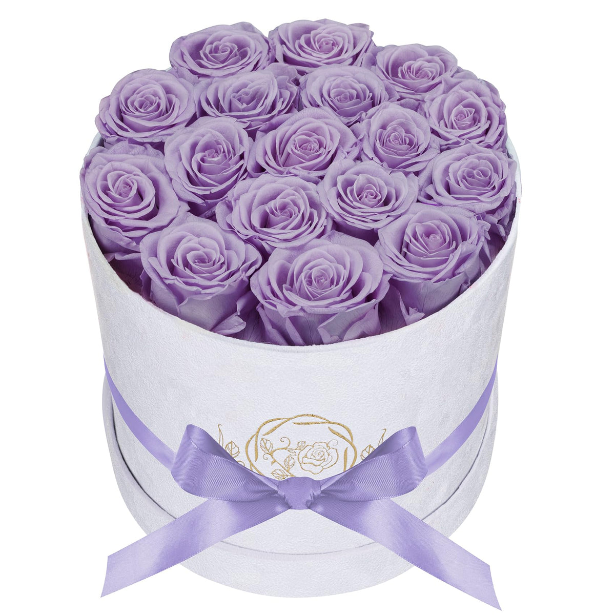 17 Flowers in Luxury Suede Box, Birthday Gifts for Women, Preserved Flowers