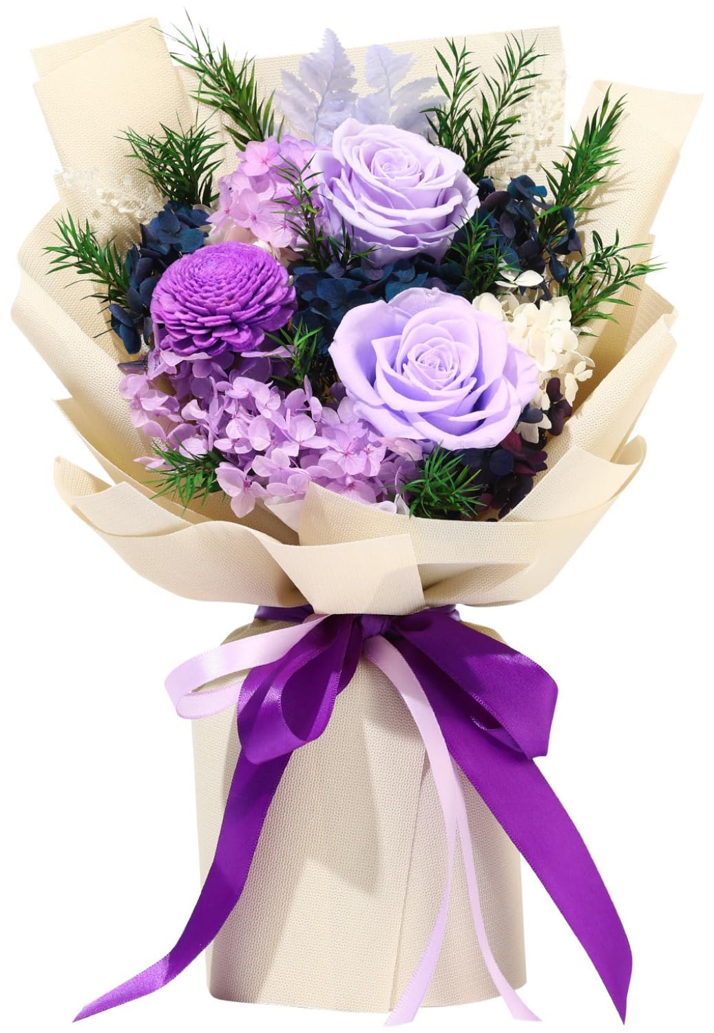 Forever Flowers for Delivery, Preserved Purple Rose Bouquet, Birthday Gift