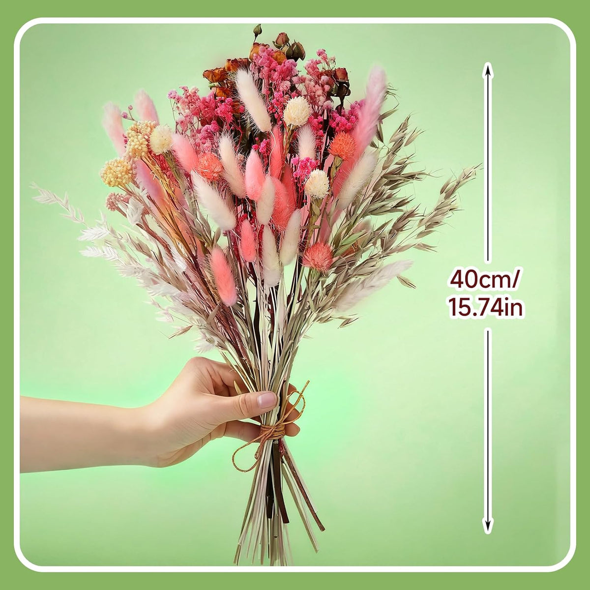 DIY Natural Dried Flower Set Bulk Boho Flowers, Pink