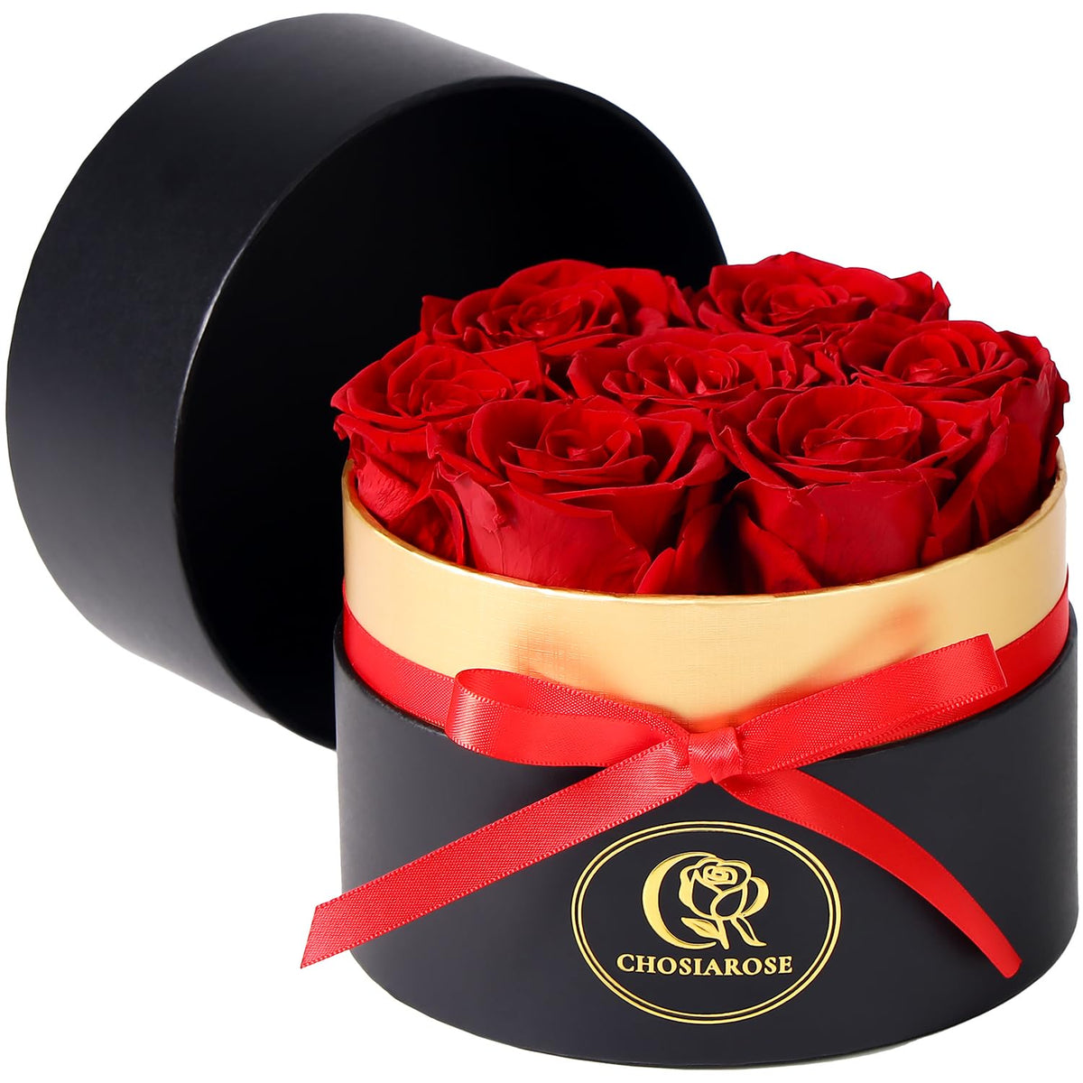 Roses Forever Flowers for Delivery - 7 Forever Preserved Roses in Box, Preserved Flowers Gifts Anniversary Birthday Gift for Mom Grandma Wife Women Valentines Rose Gift for Her Girlfriend