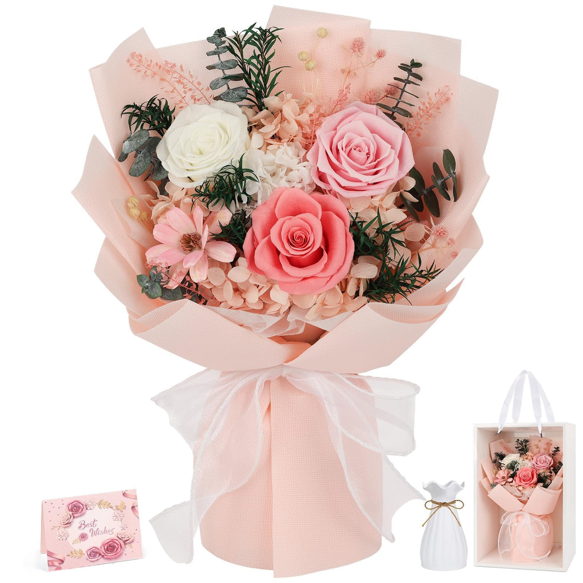 Flowers for Delivery Prime Preserved Real Roses Bouquet Save 3-5 Years
