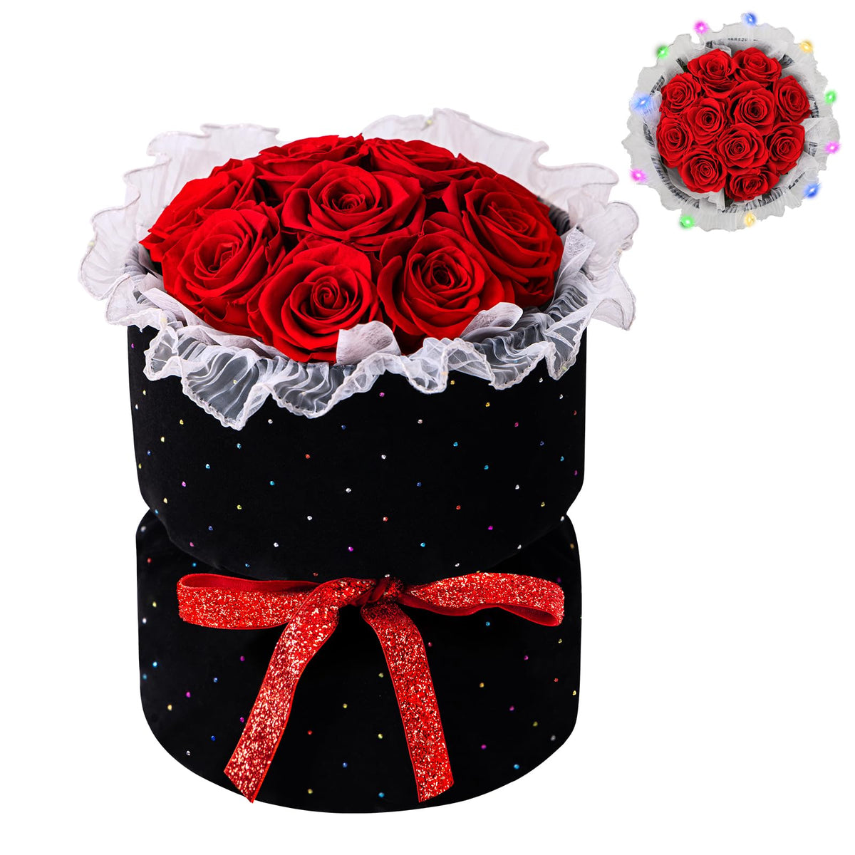 Preserved Flowers Bouquet - Birthday Gifts for Women, Real Flowers for Delivery Prime, Long-Lasting Eternal Rose for Her on Valentines Mothers Day Christmas Anniversary (Purple)