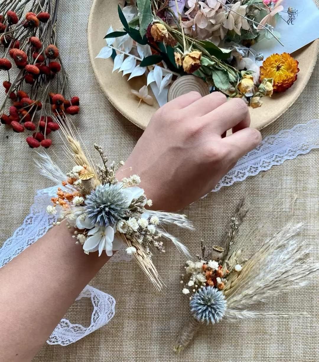 Natural - Dried - Flowers Brazilian Small Star Daisy Dried Decorative Mini Chamomile Bouquet for Wedding Floral Arrangements Home Decorations Valentine's Day Gifts (200 Stems) (White)