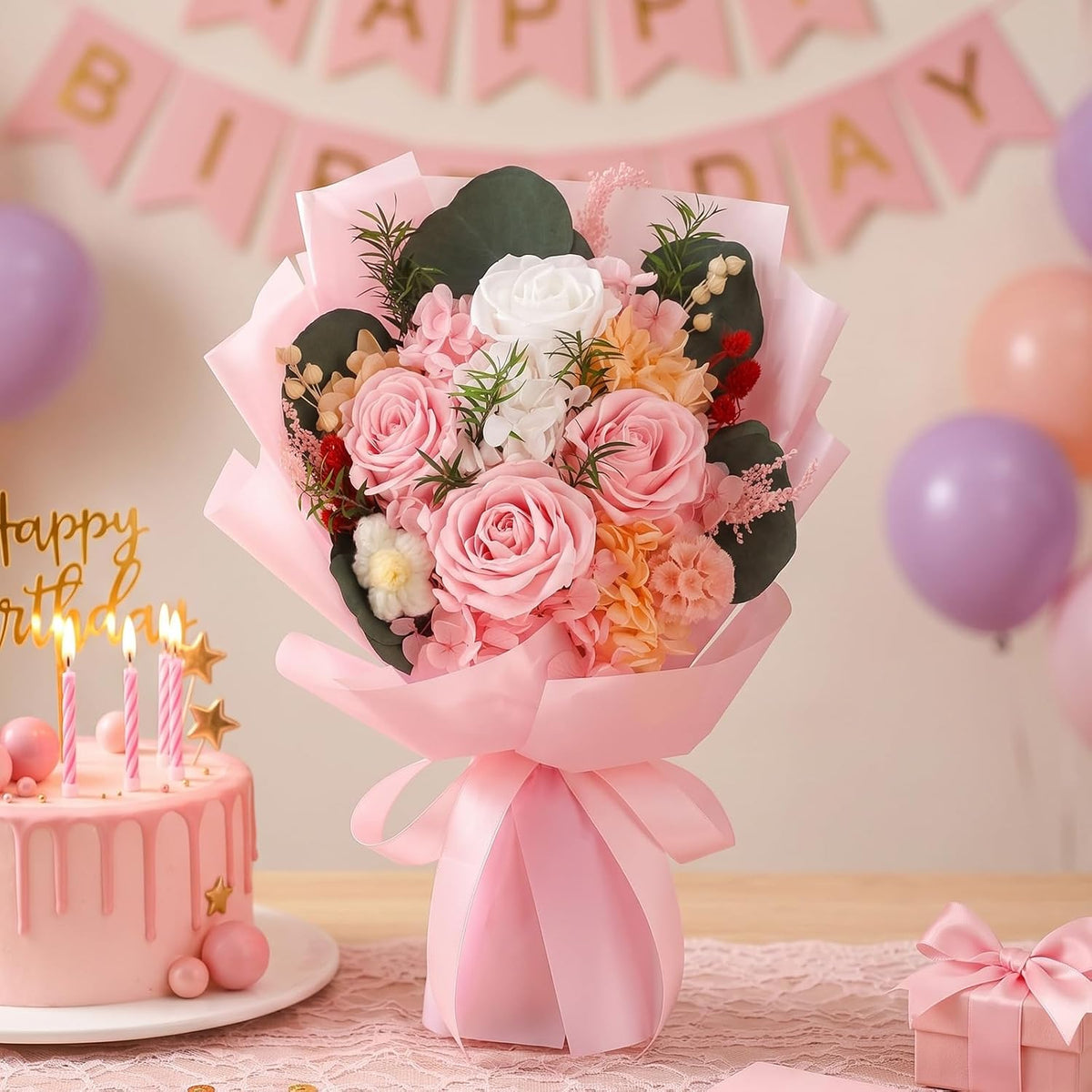 Flowers for Delivery, Preserved Flowers Bouquets, 4 Forever Roses