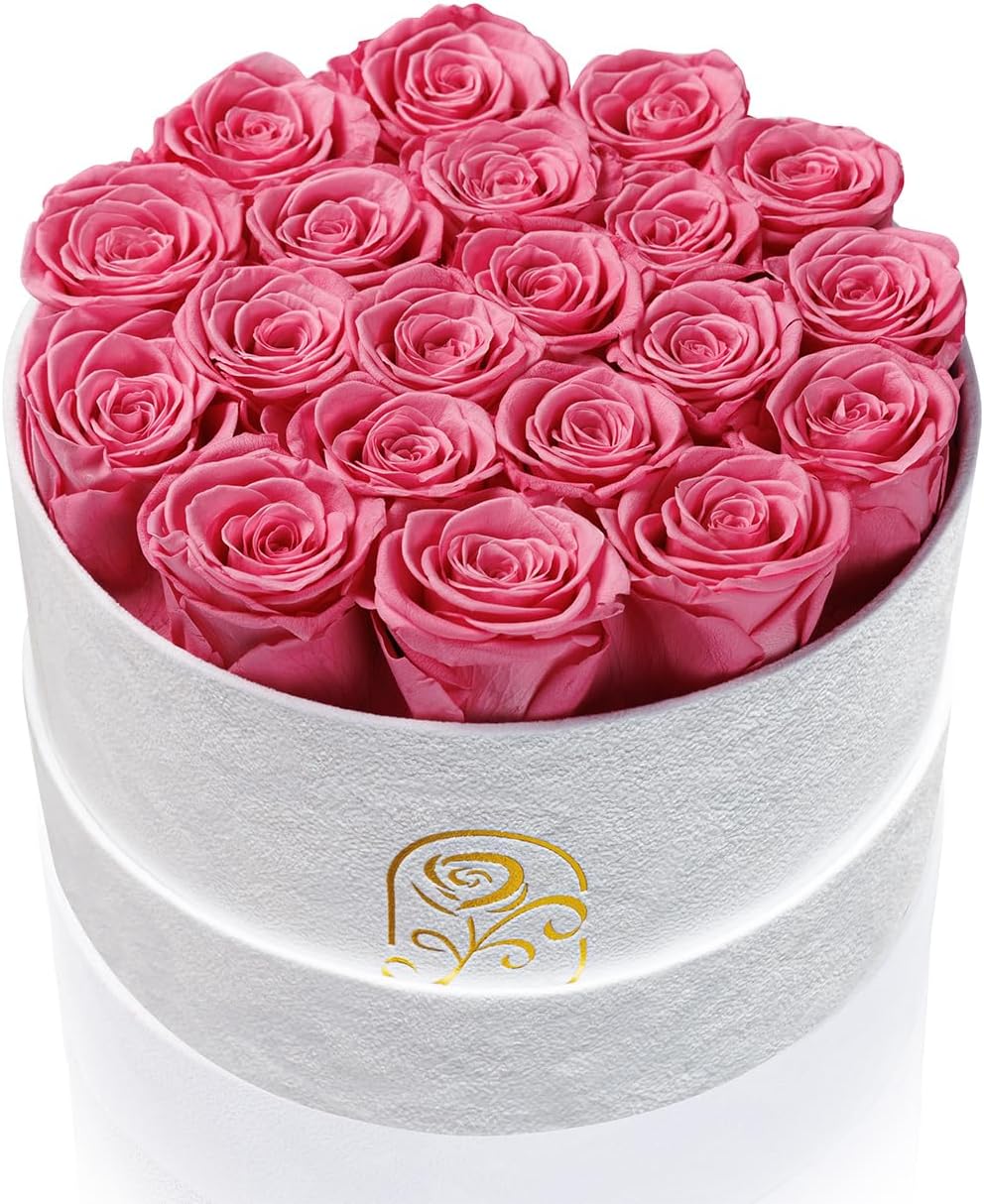 Flowers for Delivery, 20 Preserved Roses in Velvet Box, Gifts for Women