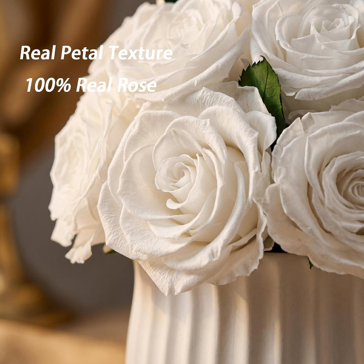 Preserved Roses in Vase,25Pcs Forever Roses with Ceramic Vase,Long Lasting Natural Flowers for Table Decor, Centerpieces for Tables,Party,Weeding,Birthday