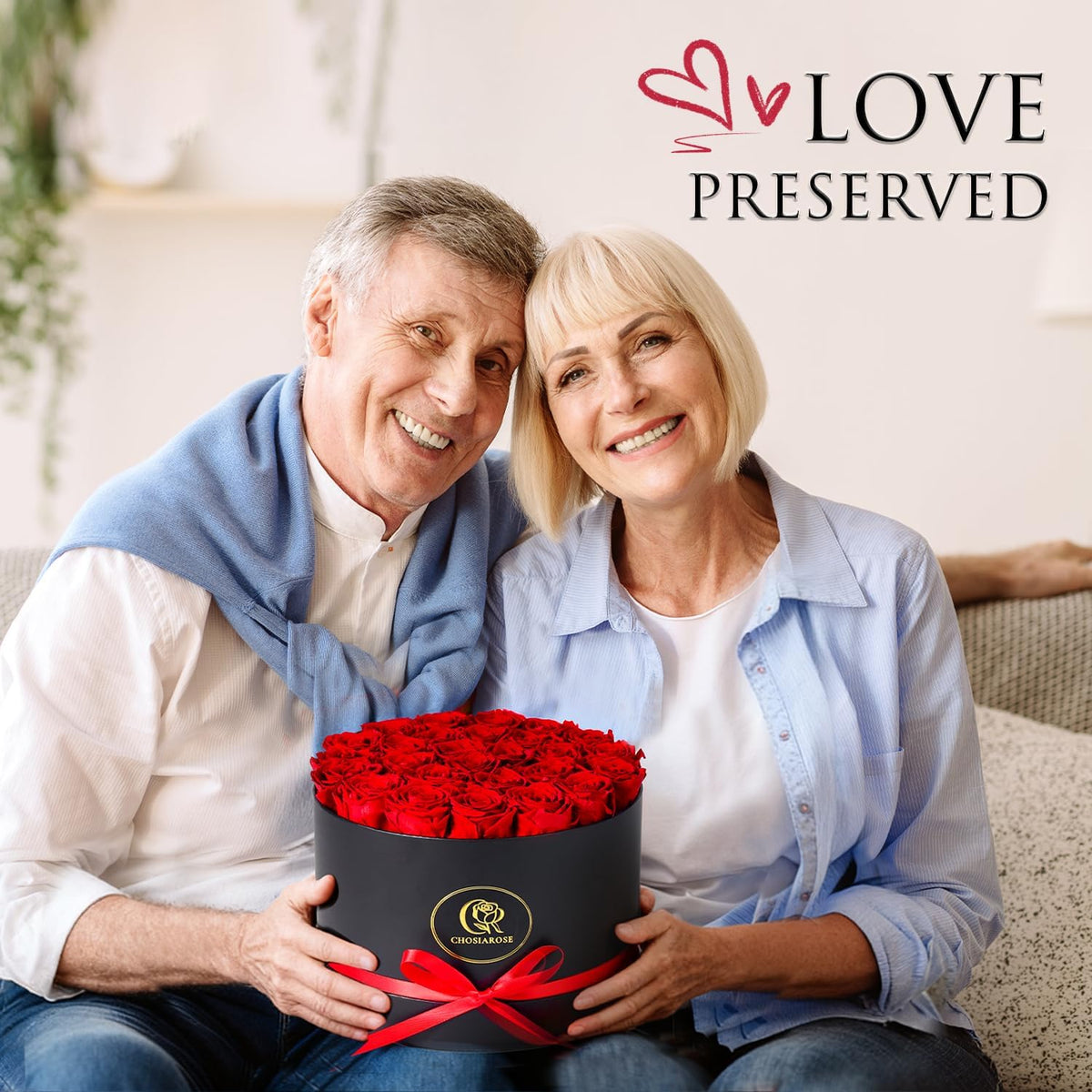 Flowers Forever Preserved Roses - 27 Preserved Flowers for Delivery Women Birthday Gifts for Mom Grandma Forever Flower in a Box Rose Gift for Her Wife Anniversary Valentines Gift for Women