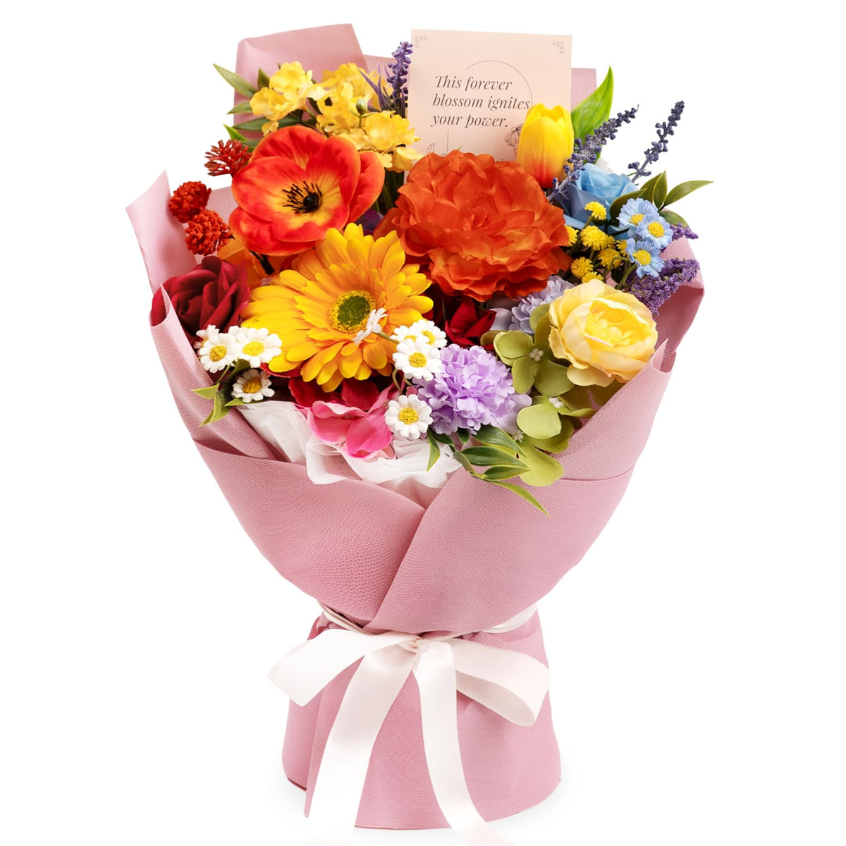 TINGE TIME Mothers Day Preserved Flowers Bouquet, Forever Flowers Gifts for Mom, Birthday Gifts for Women, Eternal Roses Bouquet for Grandma Wife Anniversary Graduation(Purple)