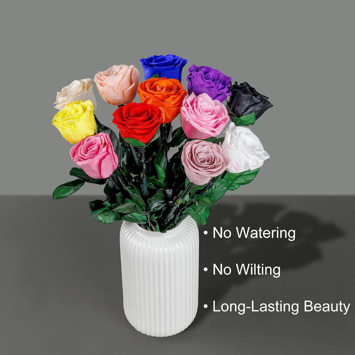 Preserved Flowers Gifts for Women, Flowers for Delivery, Single Roses with Stem, Valentines Day Roses Gifts for Her, Mothers Day Flowers for Mom (Dusty Rose, Single Rose)