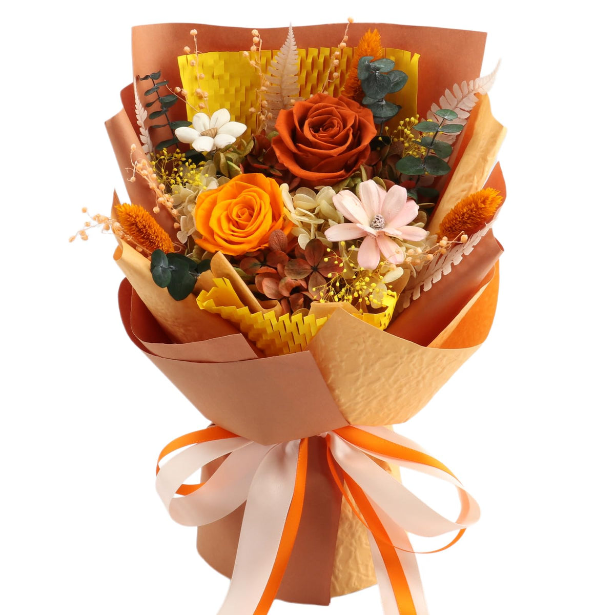 Purple Long‑Lasting Preserved Flower Bouquet with Gift Box
