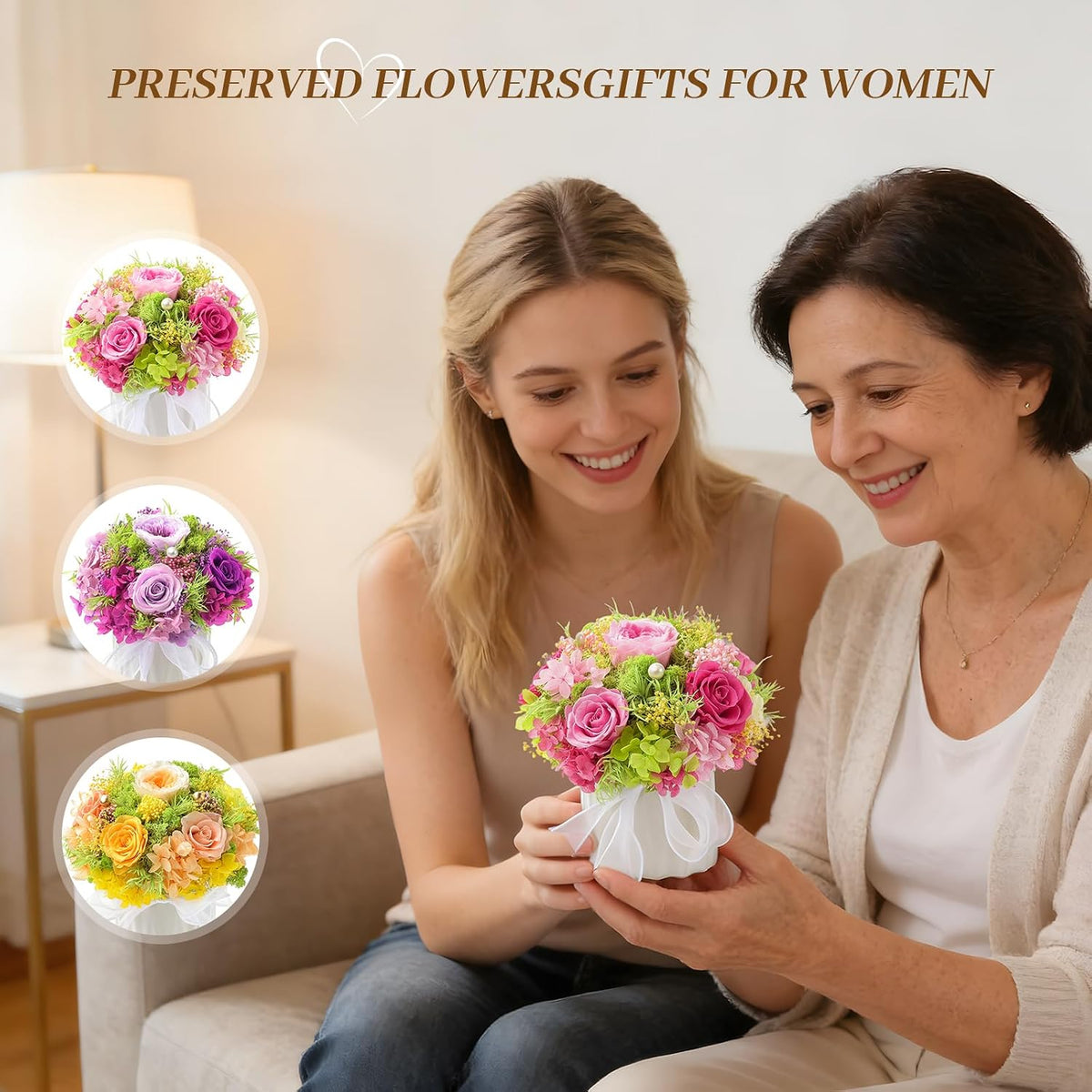 Preserved Flower Bouquet with Vase for Delivery Prime