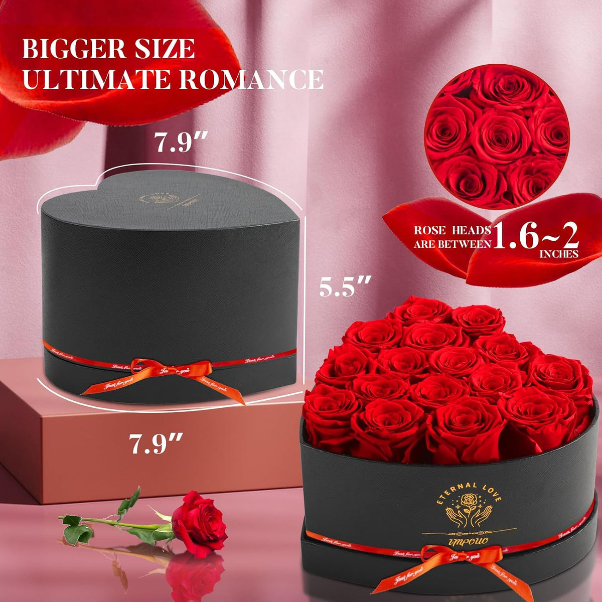 Impouo 16-Piece Preserved Rose Birthday Gifts for Women