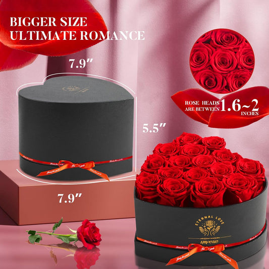 Impouo 16-Piece Preserved Rose Birthday Gifts for Women