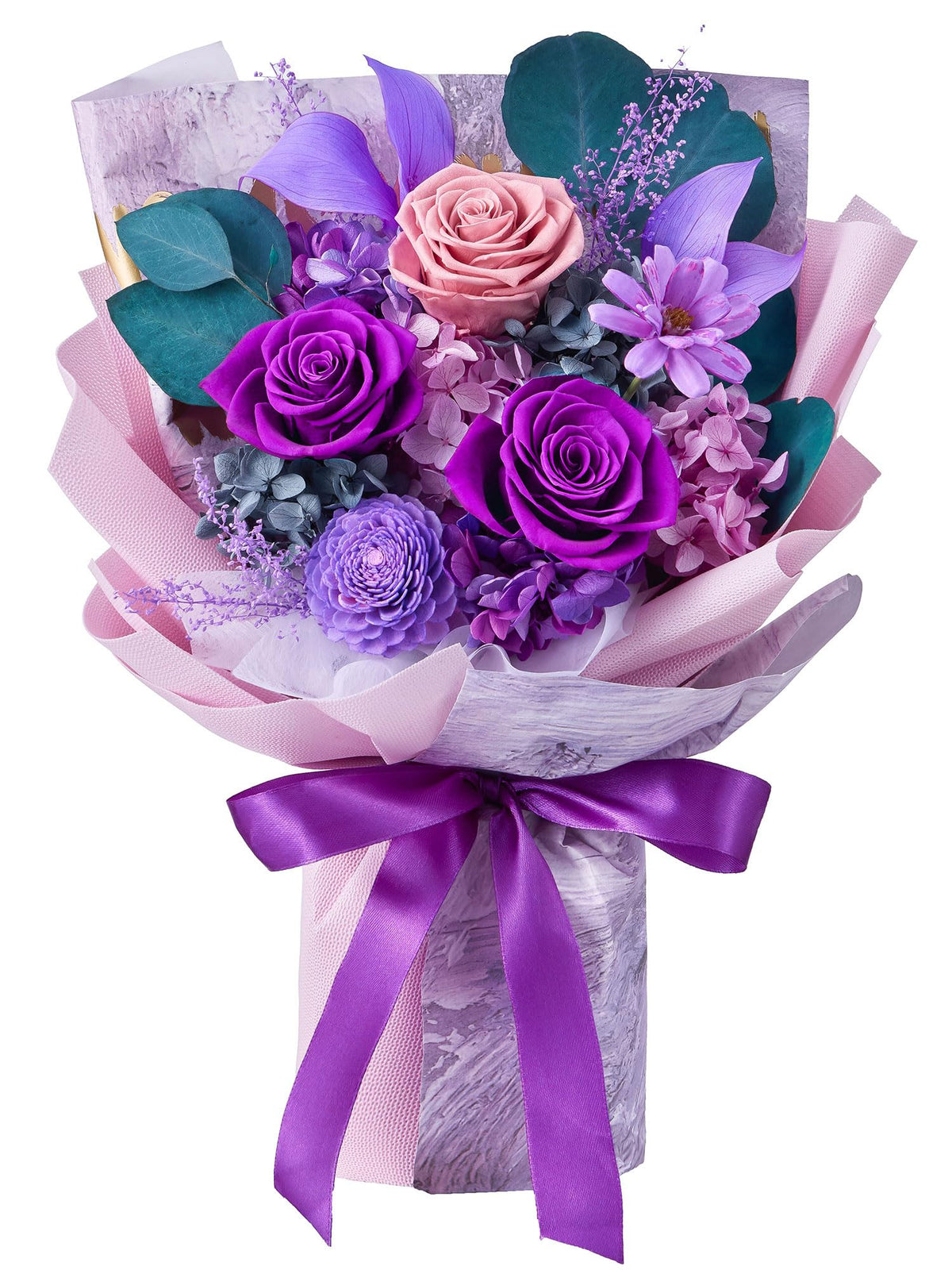 Preserved Flower Bouquet Forever Flower Flower for Delivery Prime, Hot Pink