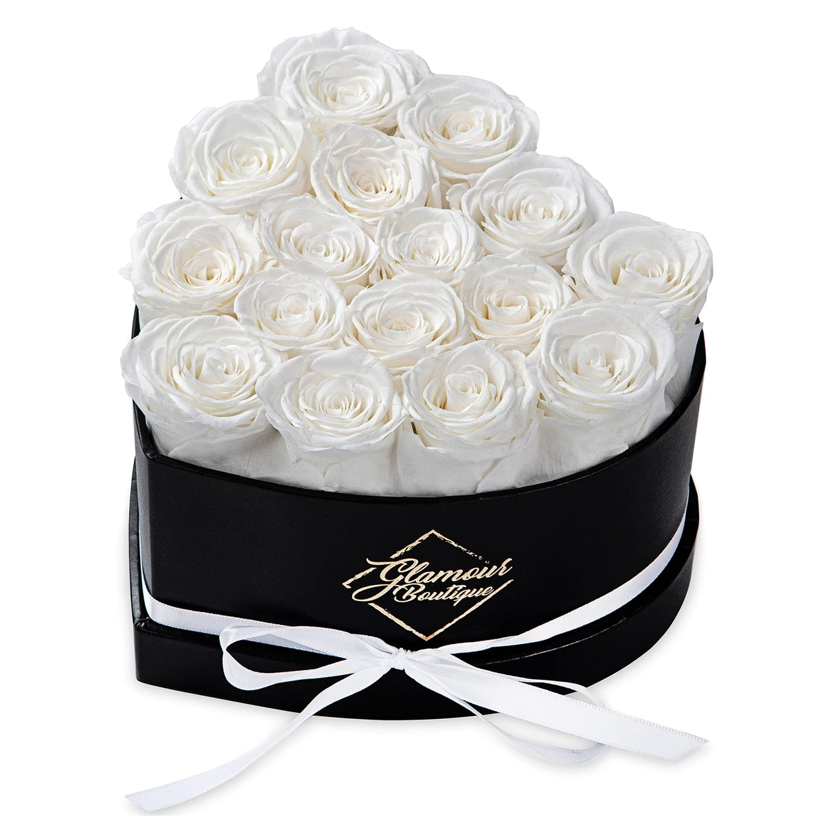 GLAMOUR BOUTIQUE Preserved Flowers, 27 Forever Red Roses in Heart Gift Box