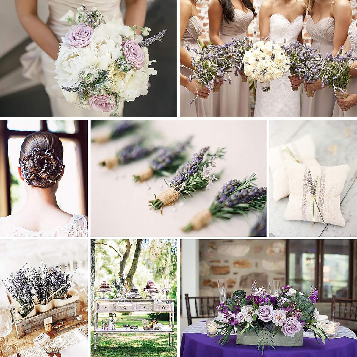 16 Inches Dried Lavender 2 Bunches Real Stems for Home Wedding Decoration