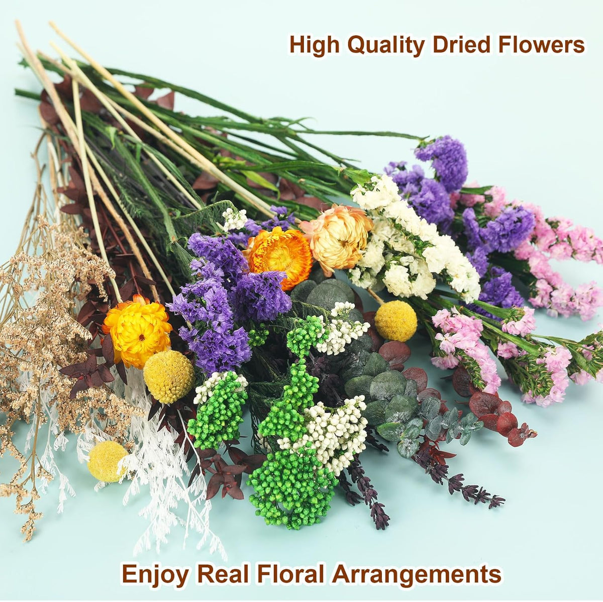 13 Kinds Dried Flower Bouquet, 17" Rustic Boho for Fall Wedding Centerpiece