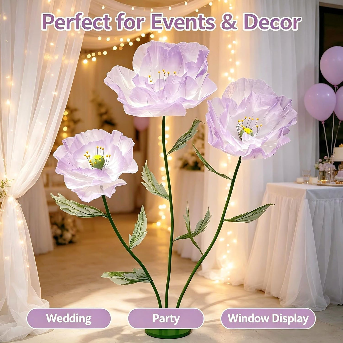 5.6 Ft Large Silk Artificial Flowers, Giant Flowers for Decoration