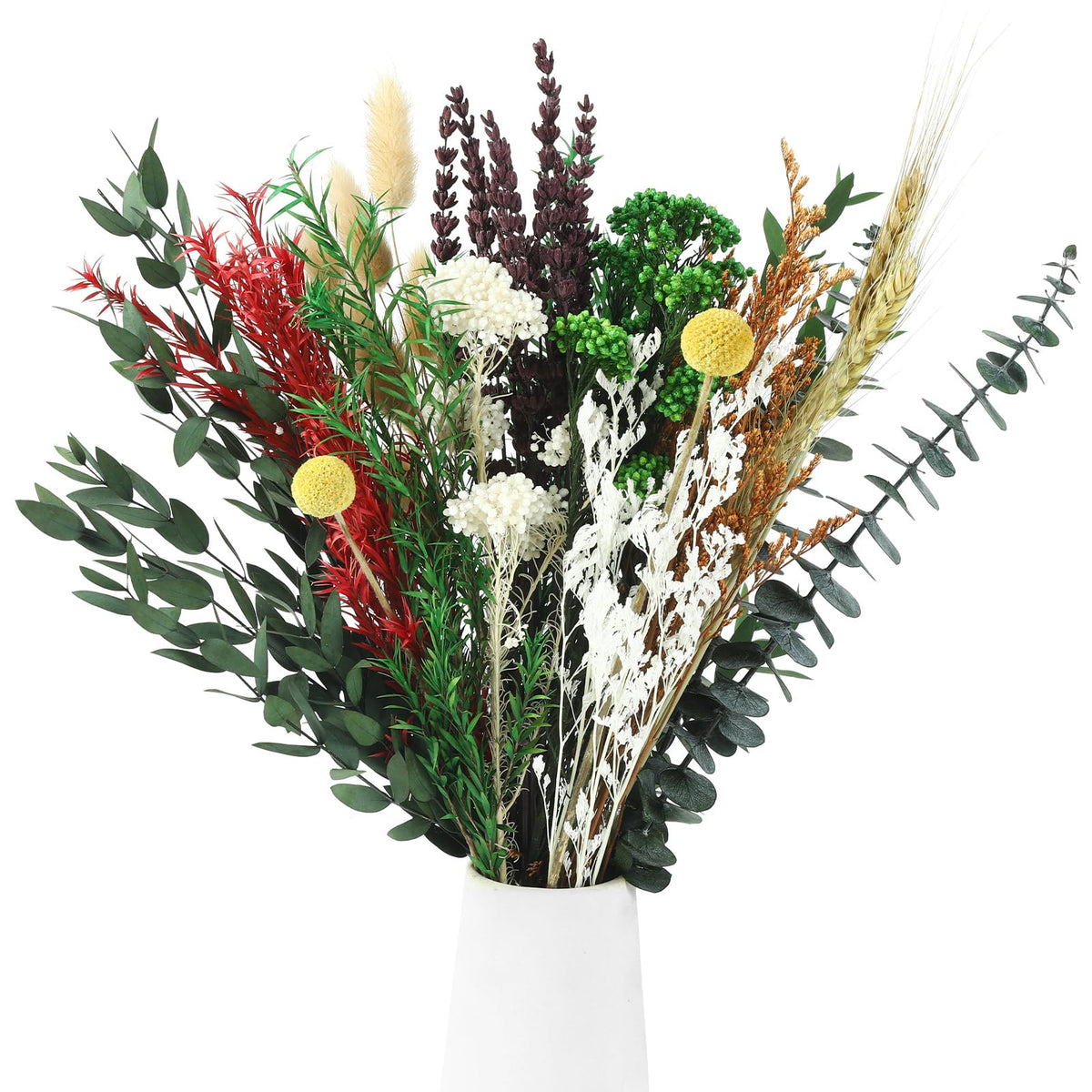 Natural Dried Flower Bouquet, 17" Rustic Boho for Fall Wedding Decorations
