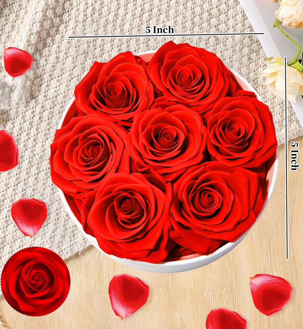 Gifts for Mom Mothers Day Birthday Gifts for Women Preserved Rose Forever Flower,7 Preserved Red Roses in a Box for Delivery,BirthdayRoses Gifts for Grandma Wife Friends Valentine’s Day Anniversary