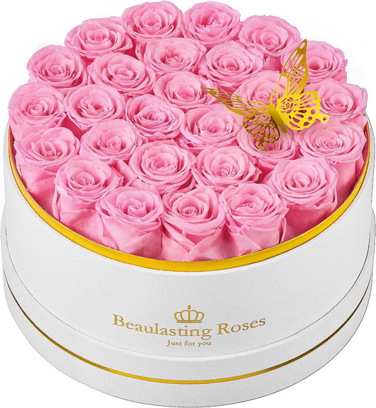 27 Preserved Roses in a Box Forever Flowers for Delivery Prime, Pink