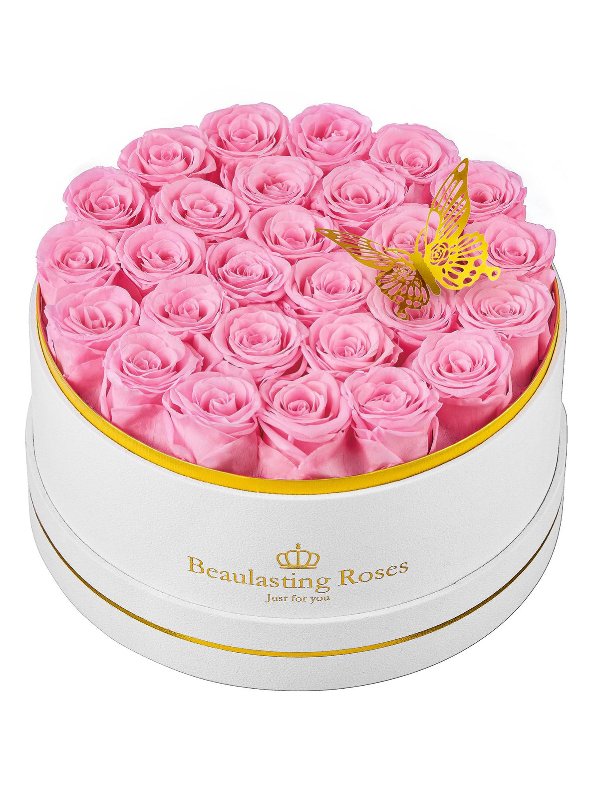 27 Preserved Roses in a Box Forever Flowers for Delivery Prime, Pink