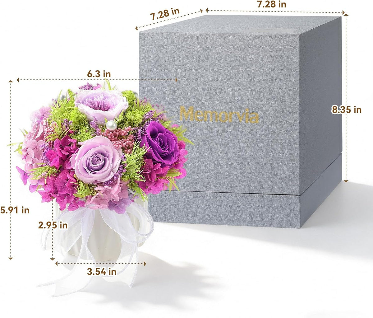 Preserved Flower Bouquet with Vase for Delivery Prime