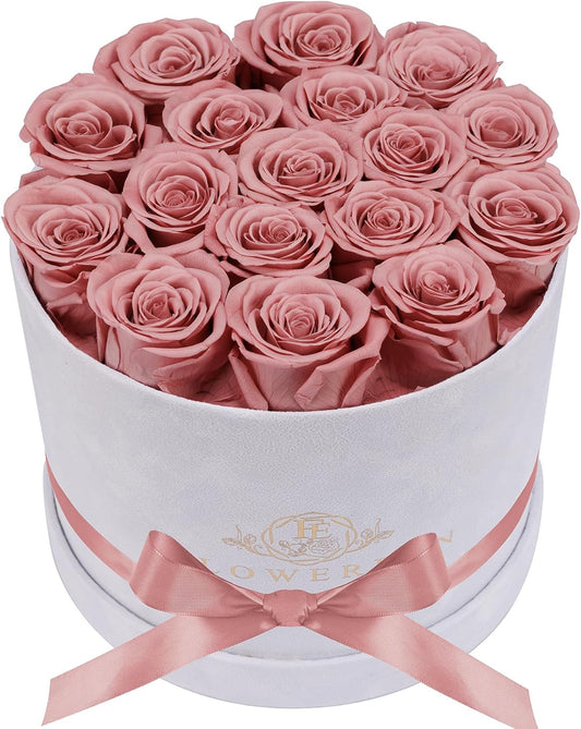17 Flowers in Luxury Suede Box, Birthday Gifts for Women, Preserved Flowers